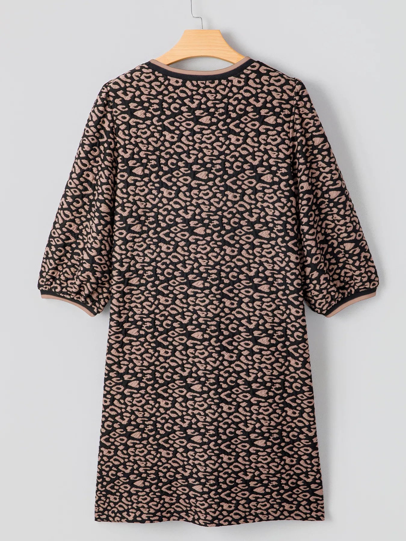 Sarah Express Women's Leopard Print Bubble Sleeve Shift Mini Dress