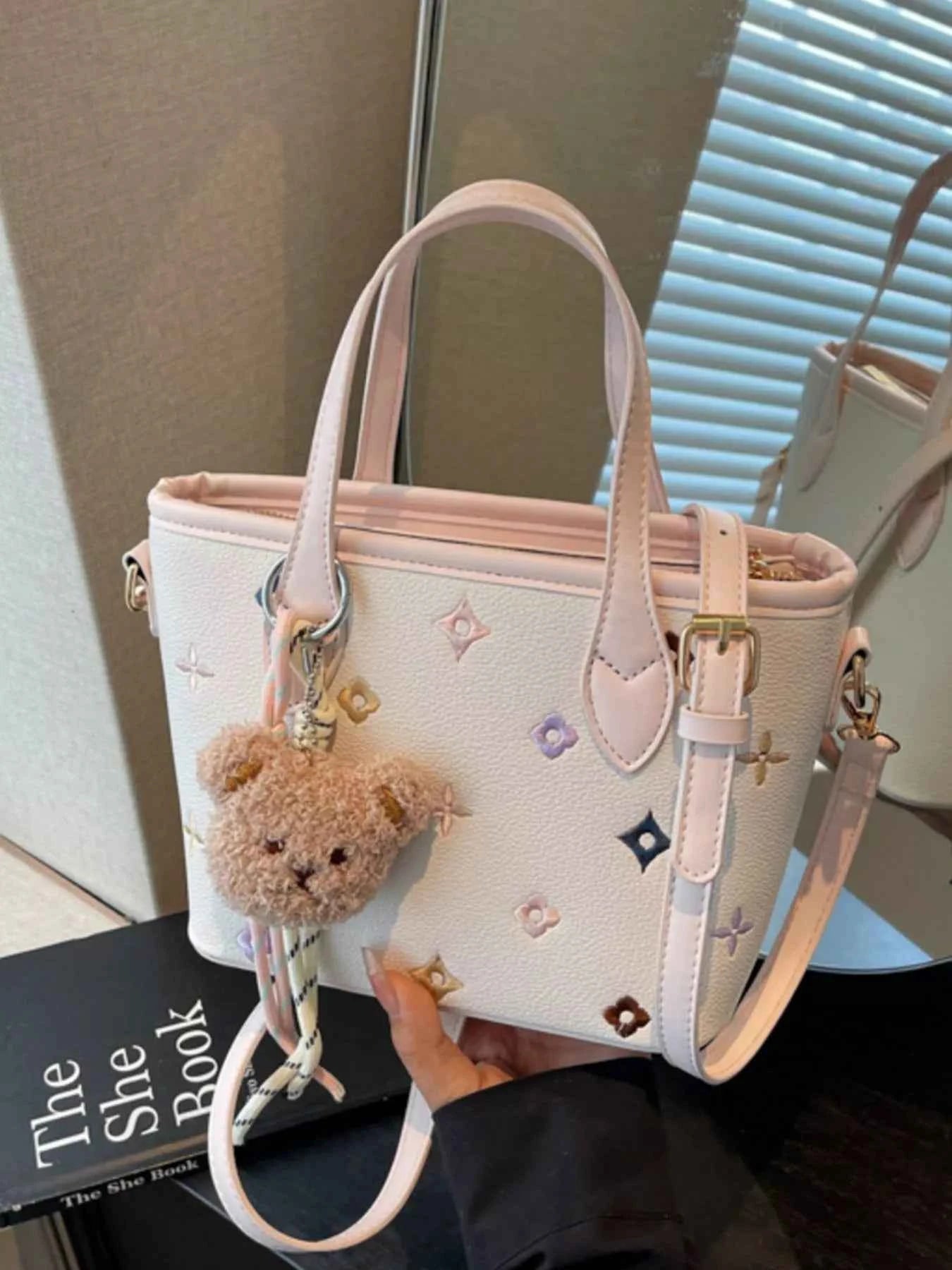 Sarah Express Women's Embroidered Pattern Crossbody Bag - Mini PU Leather Shoulder Bag