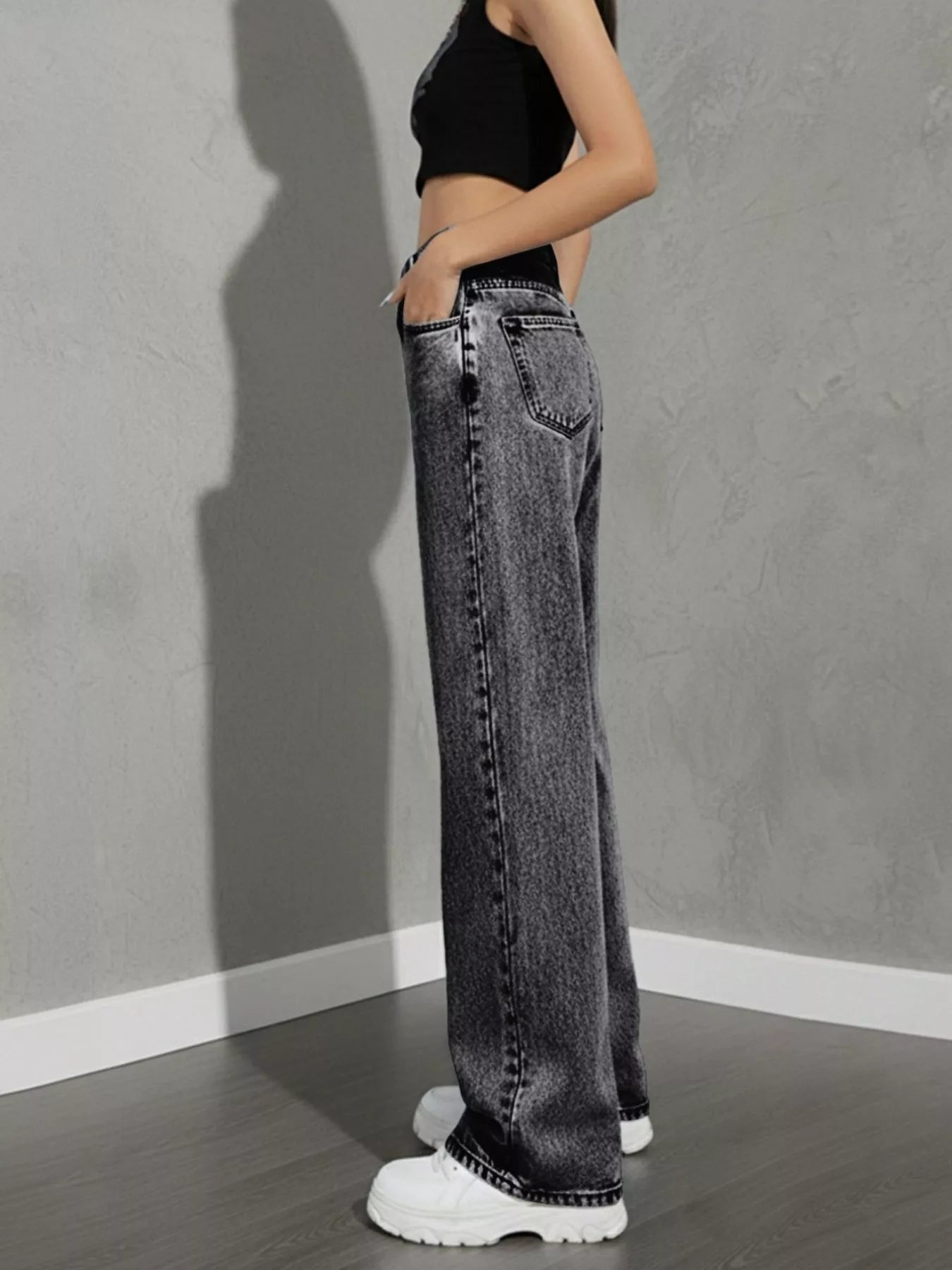 Sarah Express Women's High Waist Wide Leg Jeans