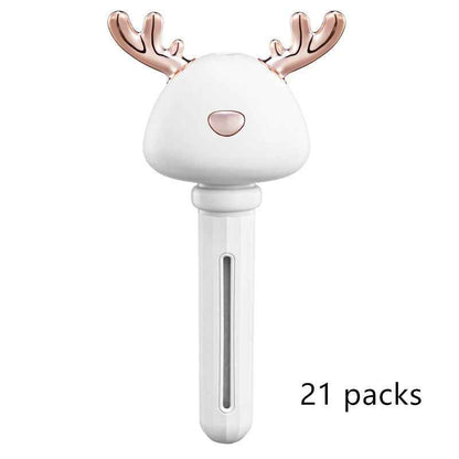 Sarah Express Donut Mini Humidifier USB Car Air Freshener - Portable Aromatherapy Diffuser White elk 21packs