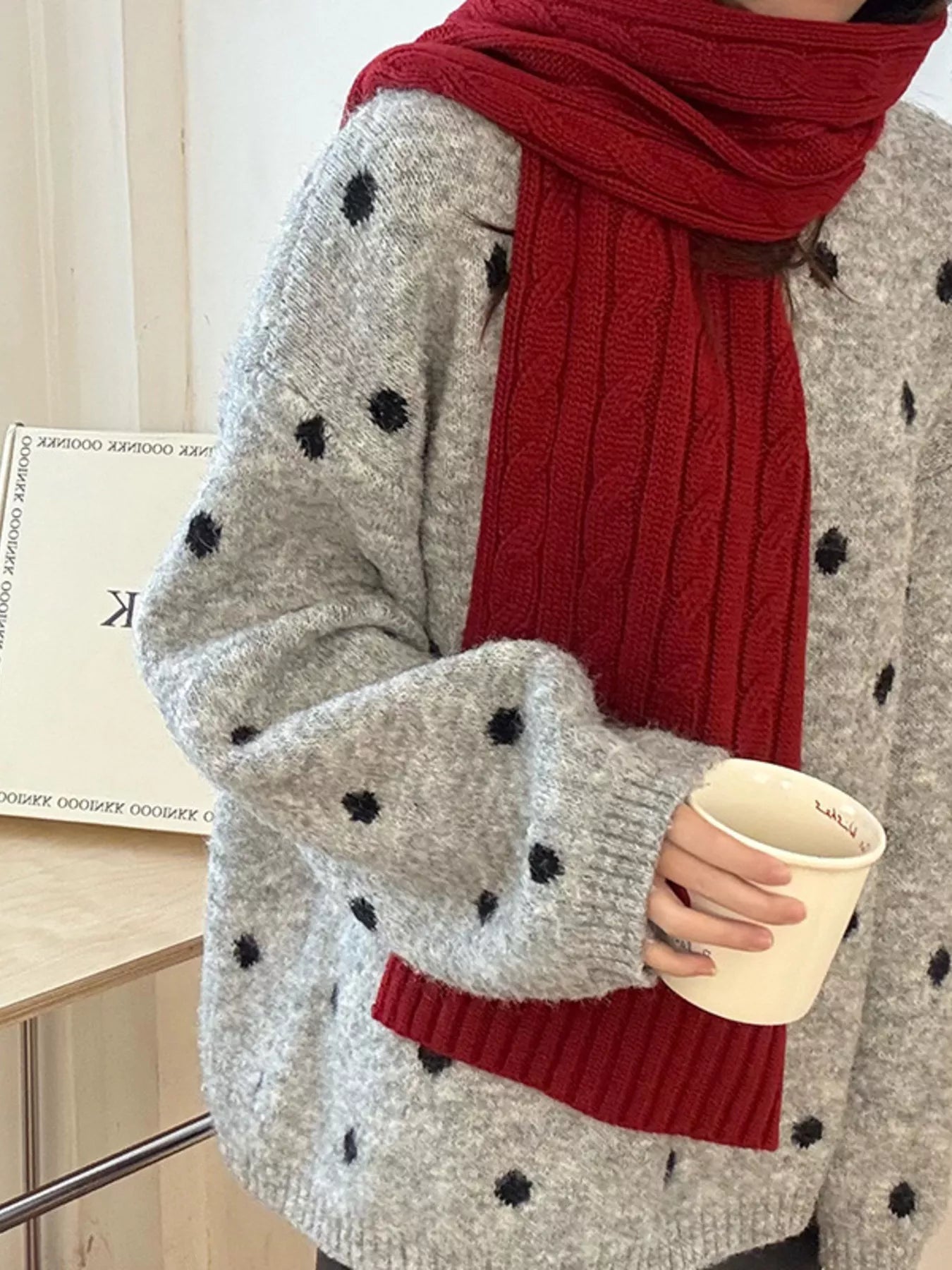 Sarah Express Women's Ribbed Knitted Winter Scarf