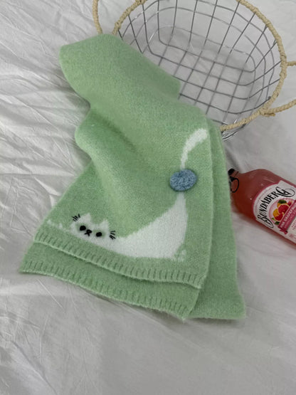 Sarah Express Women's Cute Cat Knitted Scarf