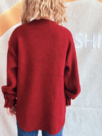 Sarah Express Women's Round Neck Dropped Shoulder Sweater