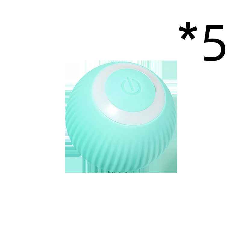 Sarah Express Smart Auto-Rolling Cat Toy Ball - Interactive Self-Rotating Pet Toy for Cats & Kittens 5pcs Green USB