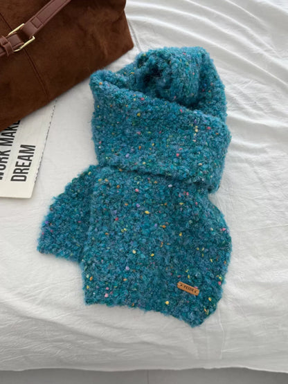 Sarah Express Women's Cozy Knitted Multicolor Speckled Winter Scarf - Soft Polyester Wrap
