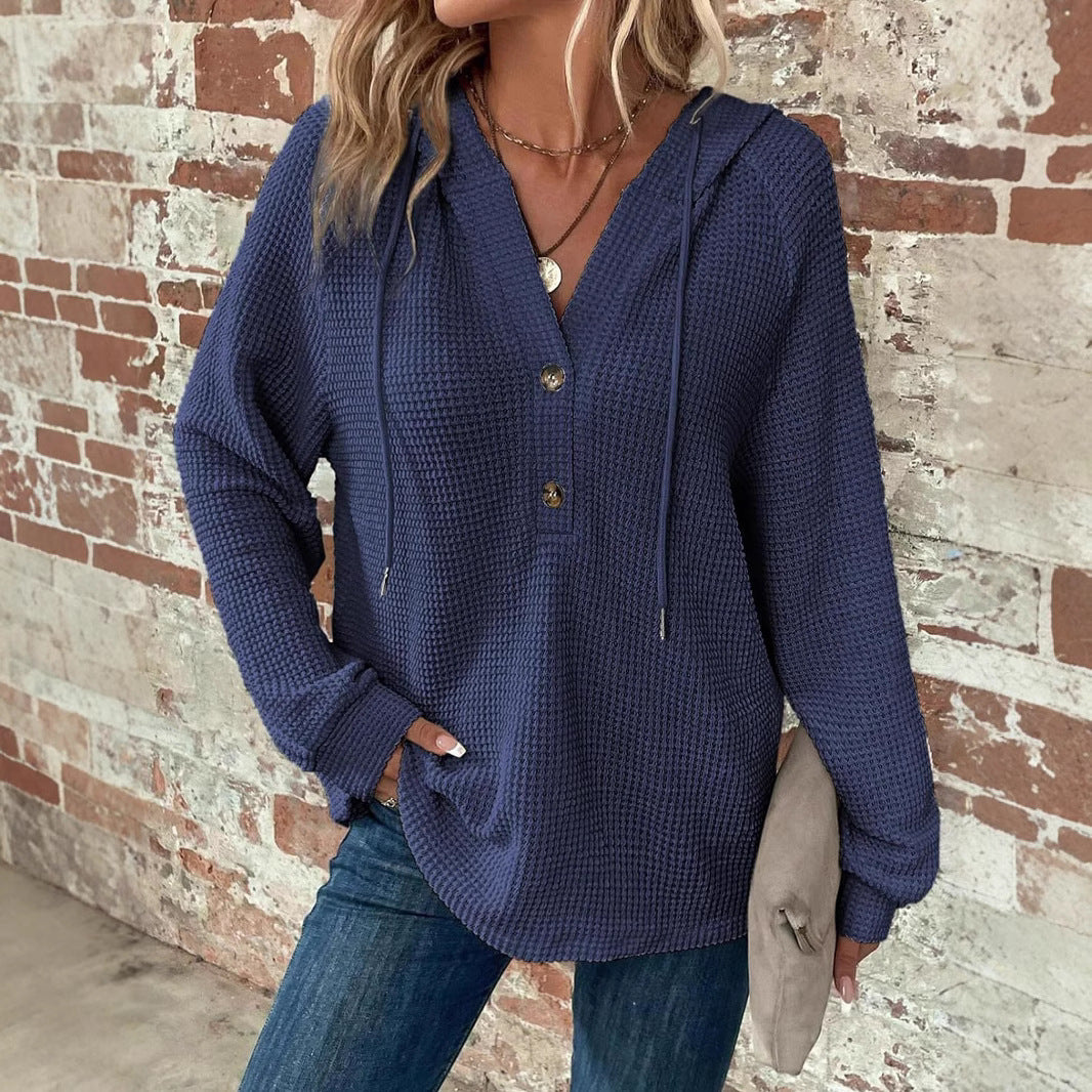 Sarah Express Women's V-Neck Long Sleeve Pullover Sweater Loose Fit Casual