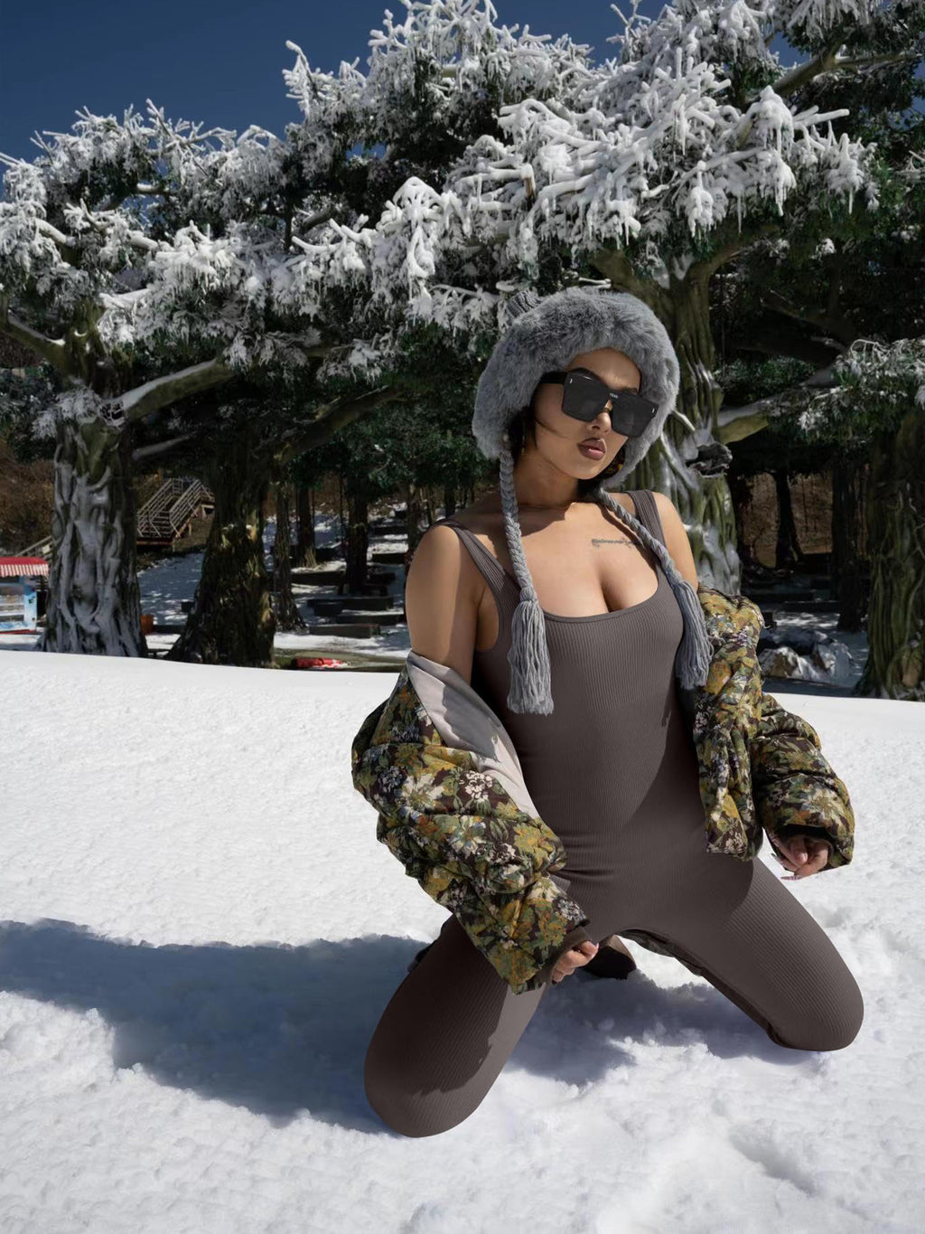 Sarah Express Long Sleeve Bodysuit Suspender Style Fitted Spandex