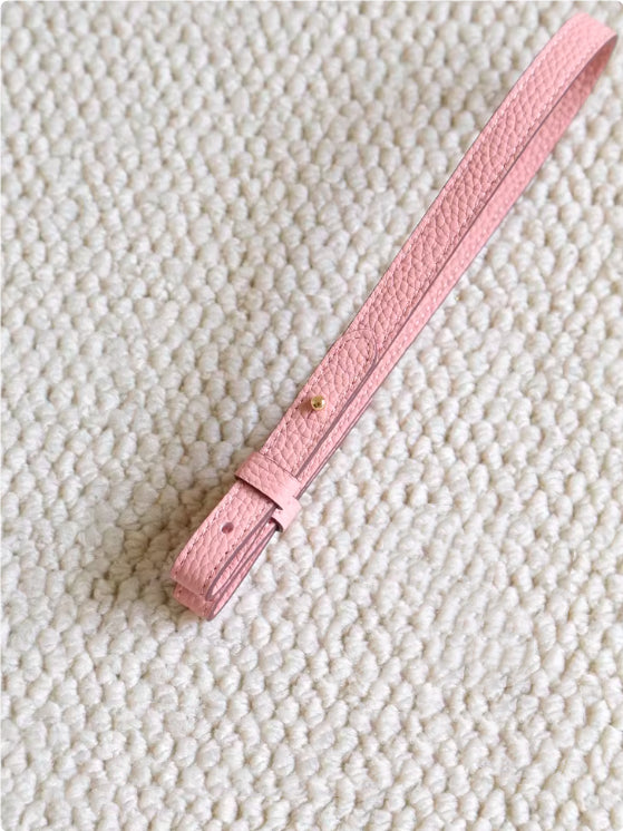 Sarah Express Genuine Leather Bag Strap Replacement – Adjustable Spaghetti Shoulder Strap with Gold & Silver Stud Detail Pink with gold