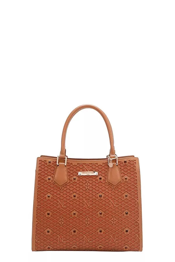 Sarah Express Women’s Structured Monogram Print Tote Bag Vegan Leather