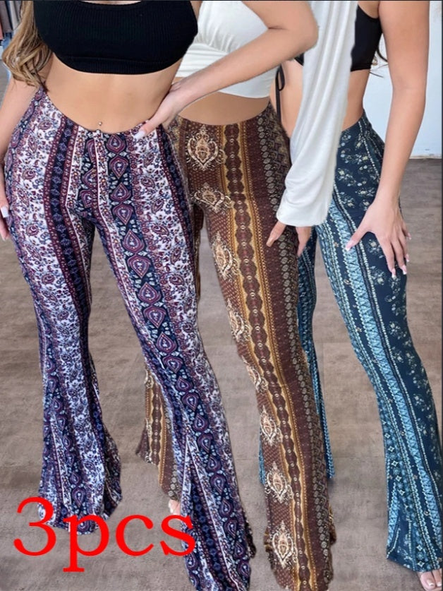 Sarah Express High Waist Printed Leggings Stretch Full Length Slim Fit Pants
