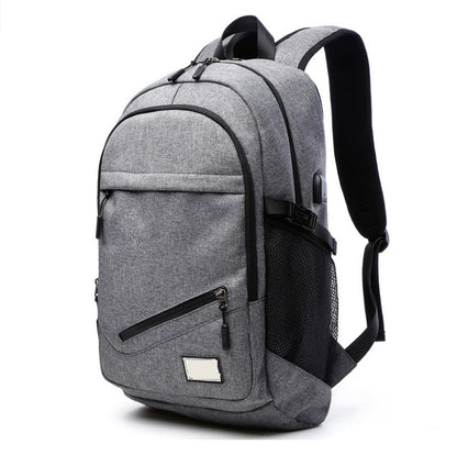 Sarah Express Anti-Theft USB Charging Laptop Backpack – Water-Resistant Nylon Travel Bag with Shoulder Straps Gray