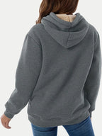 Sarah Express Women's Drawstring Long Sleeve Hoodie with Kangaroo Pocket