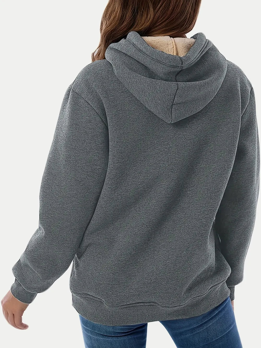 Sarah Express Women's Drawstring Long Sleeve Hoodie with Kangaroo Pocket