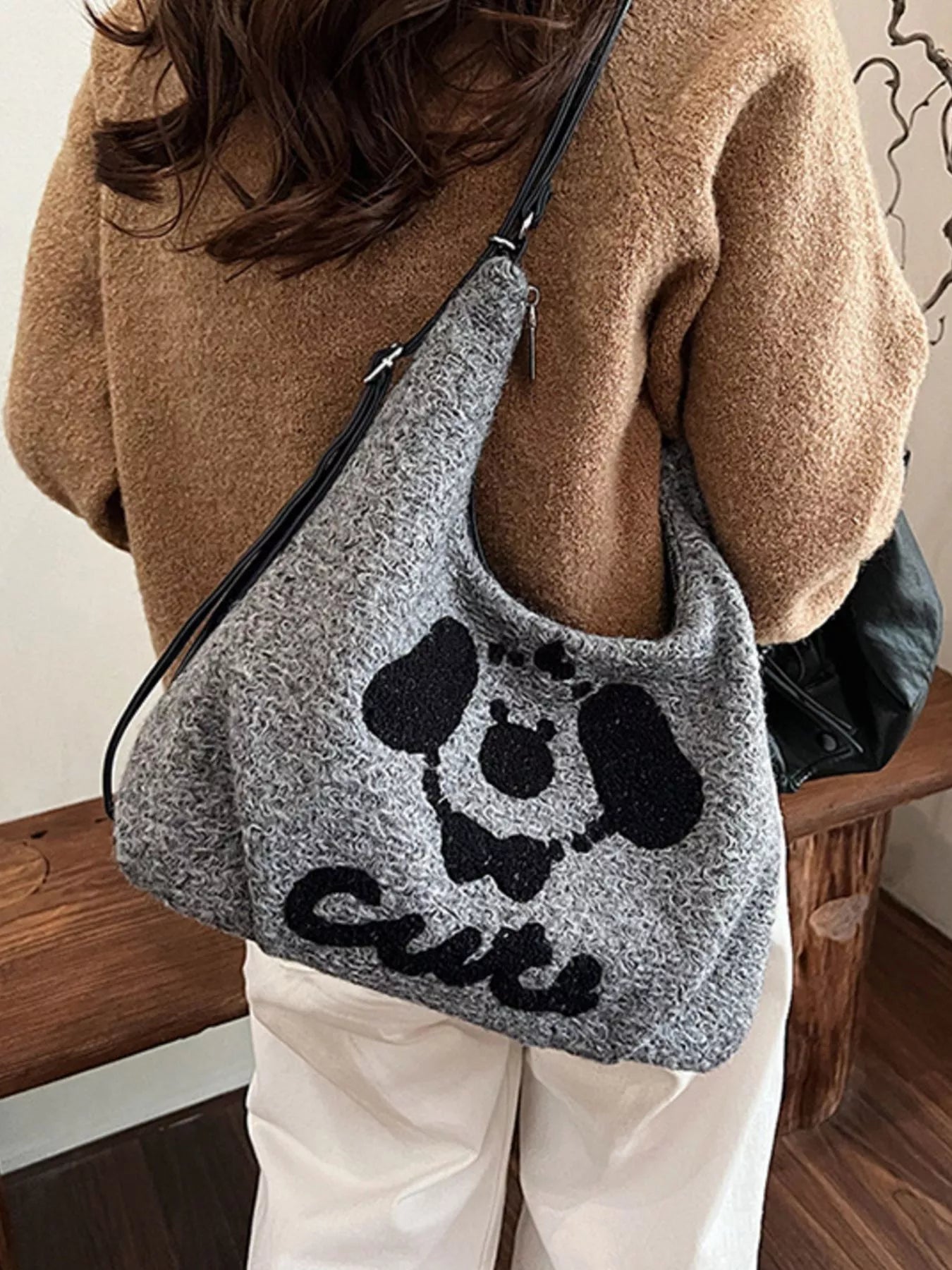 Sarah Express Dog Print Convertible Handbag Backpack