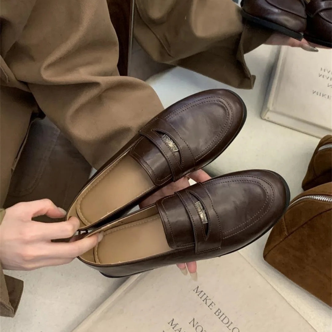 Sarah Express Women's Round Toe Loafer Dress Shoes – Soft Sole Slip-On Microfiber Flats | Everyday Comfort