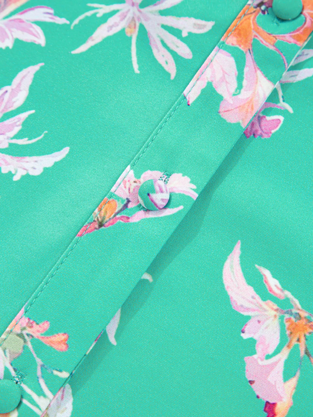 Sarah Express Women's Floral Lantern Sleeve Button Front Shirt