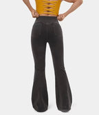 Sarah Express Women's Mid-Waist Bell Bottom Flare Jeans Denim Pants