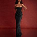 Backless Bandeau Maxi Dress Strapless Bodycon Evening Gown