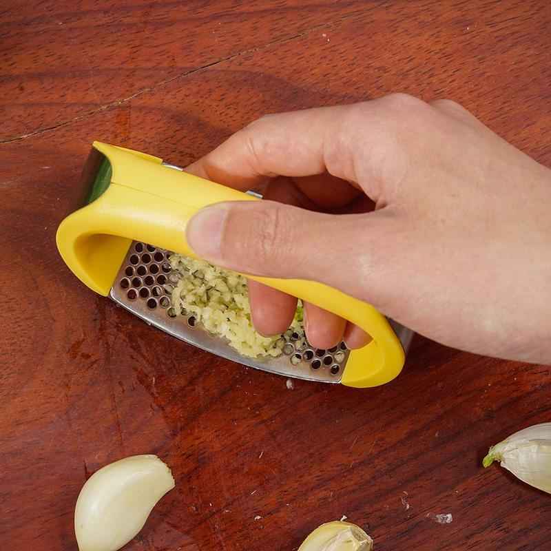Sarah Express Premium Stainless Steel Garlic Press - Professional Kitchen Tool for Effortless Garlic Crushing