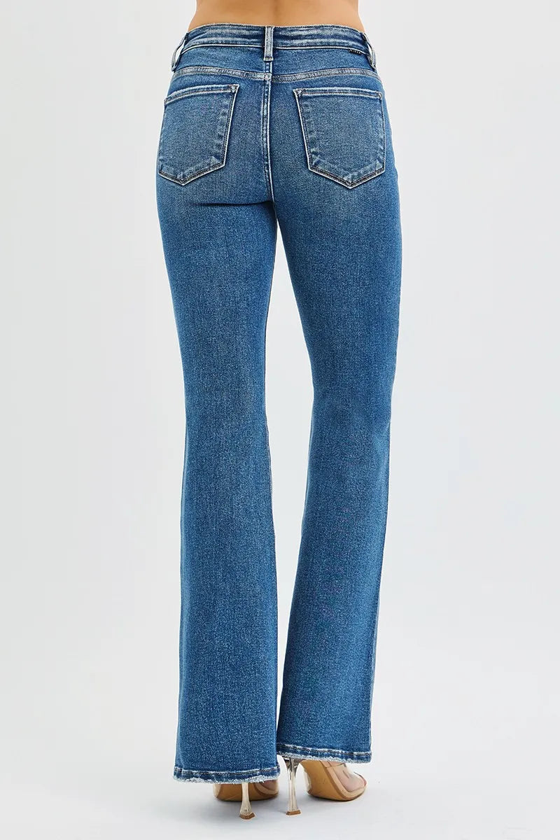 Sarah Express Women’s Plus Size Tummy Control High Rise Flare Jeans