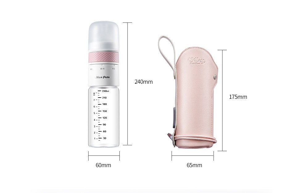 Sarah Express Thermostatic Baby Bottle USB Heated Glass 240ML Anti-Colic Wide Caliber