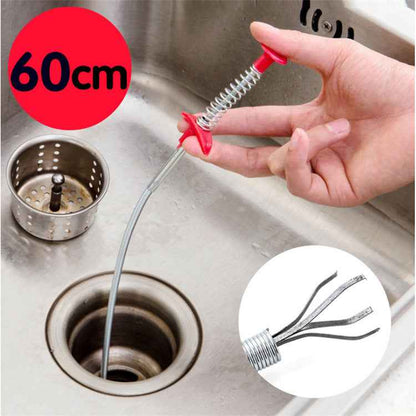Sarah Express Drain Snake Hair Clog Remover Tool - 60cm Flexible Spring Pipe Cleaner for Kitchen Sink & Bathroom Drains