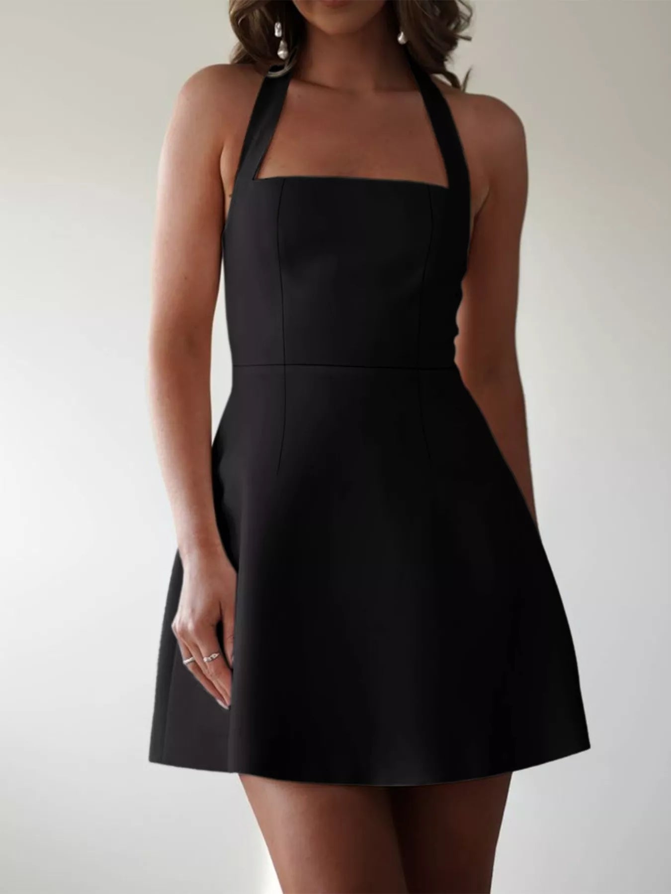 Sarah Express Women's Plus Size Halter Neck Mini Dress