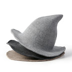 Sarah Express Wool Witch Wizard Hat Wide Brim High Crown Hand-Painted