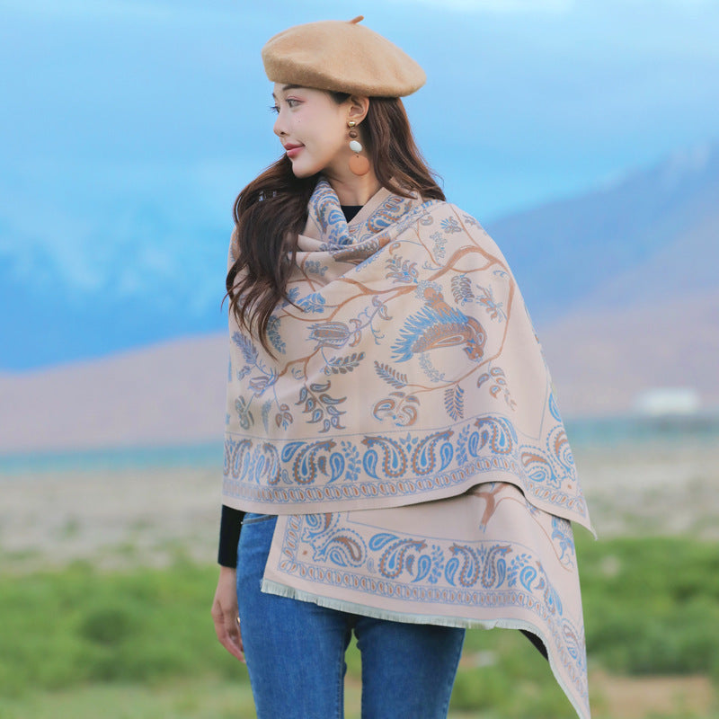 Sarah Express Geometric Ethnic Print Scarf Soft Cashmere-Feel Warm