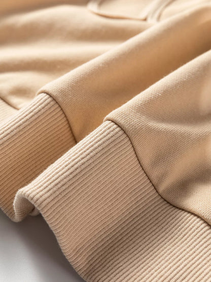 Sarah Express Women's Embroidered Floral Drop Shoulder Sweatshirt - Beige Crewneck Pullover