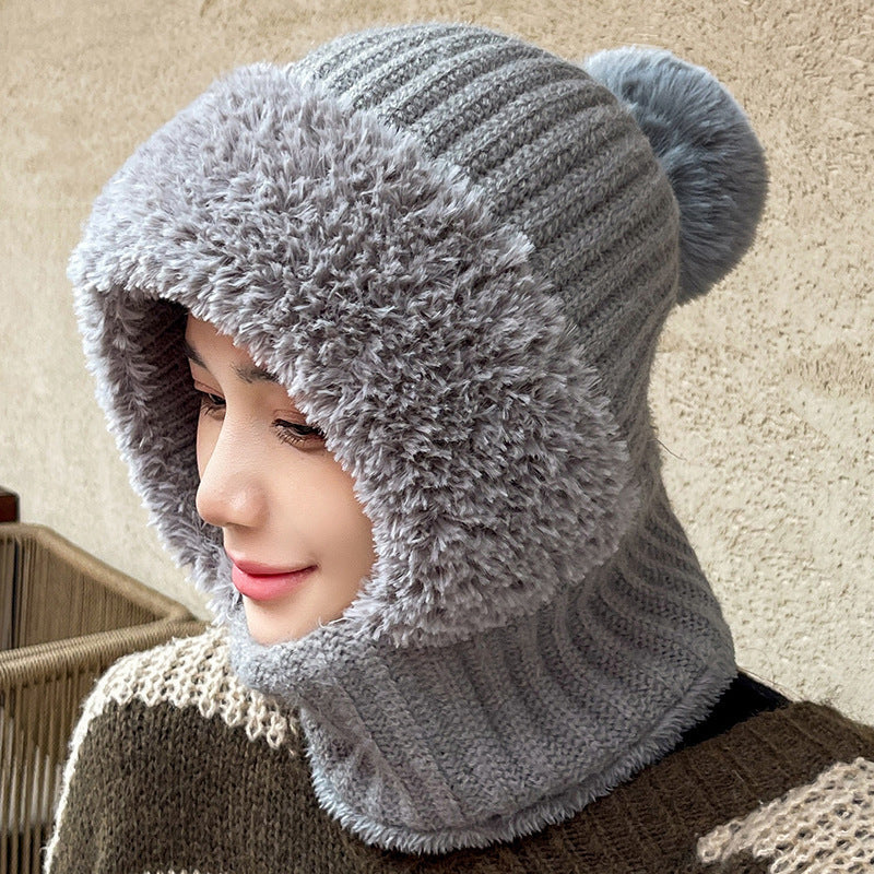 Sarah Express Women's Multifunctional Hat Scarf Combo Winter Windproof Neck Warmer Dome Crown
