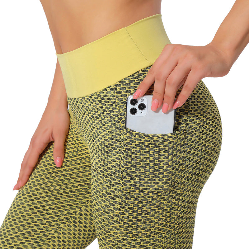 Sarah Express Women's Hip Lifting High Waist Yoga Pants Sports Leggings Nine Length