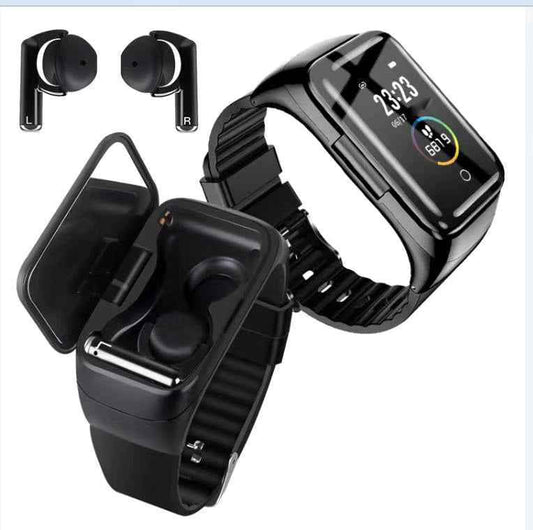 Sarah Express 2-in-1 Smart Watch with Wireless Bluetooth Headset - Waterproof Fitness Tracker