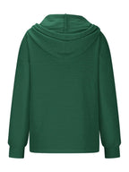 Sarah Express Women's Drawstring Quarter Button Long Sleeve Hoodie