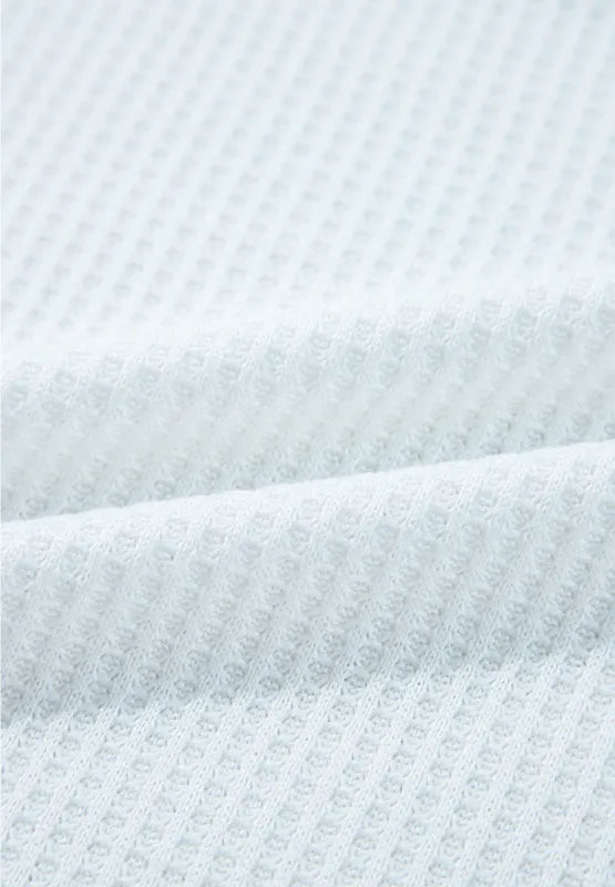 Sarah Express Women's Waffle-Knit Leopard V-Neck Long Sleeve Blouse