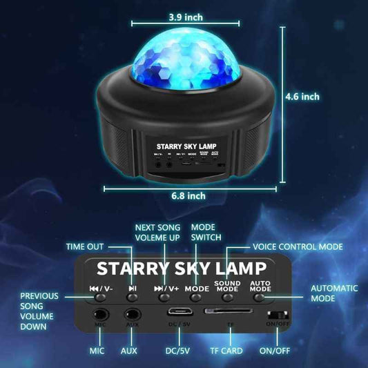 Sarah Express Bluetooth Starry Sky Projector Night Light with Music Speaker - LED Galaxy Projector