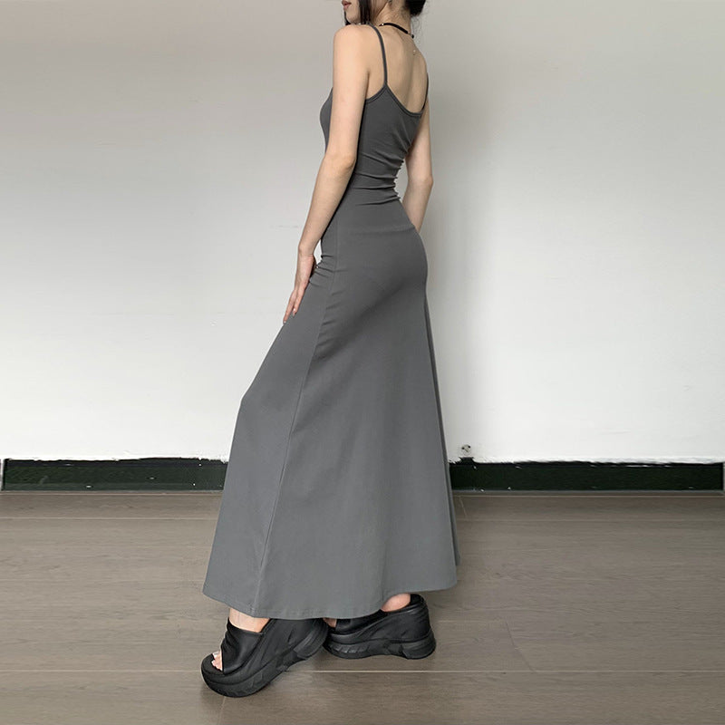 Sarah Express Women's High Waist Slim Fit Cami Strap Maxi Dress