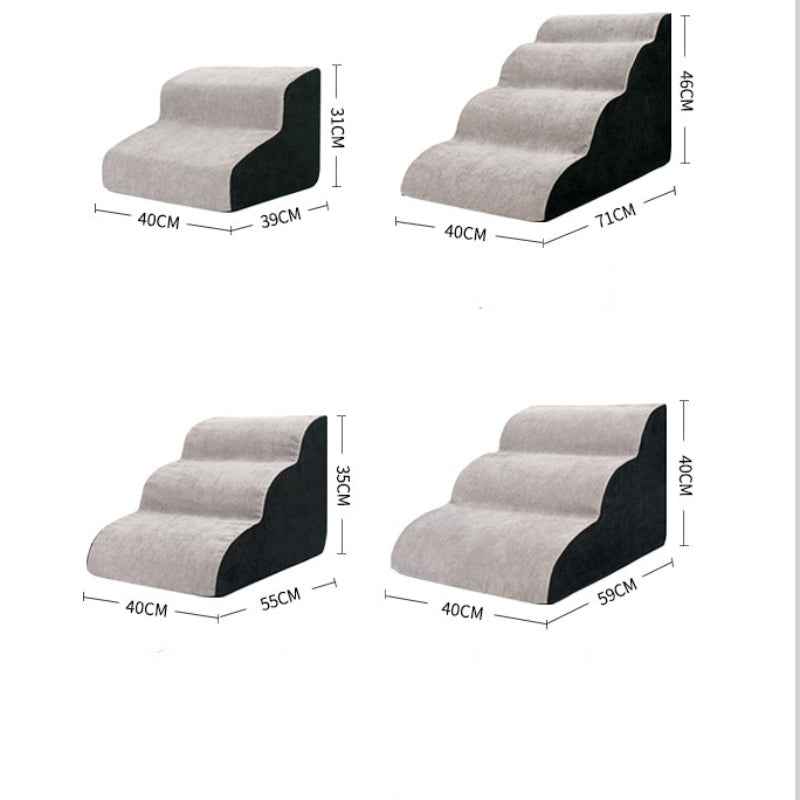 Sarah Express Pet Dog Wave Ramp Stairs - Anti-Slip Fabric Steps for Small Dogs & Cats