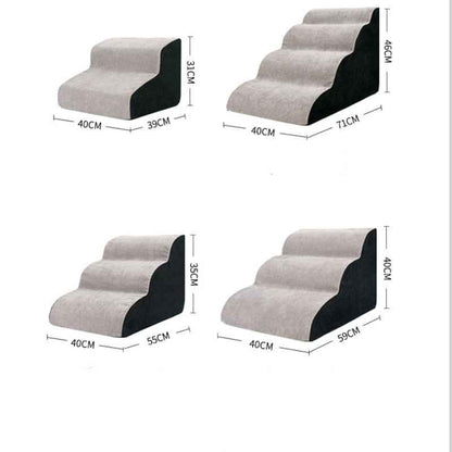 Sarah Express Pet Dog Wave Ramp Stairs - Anti-Slip Fabric Steps for Small Dogs & Cats