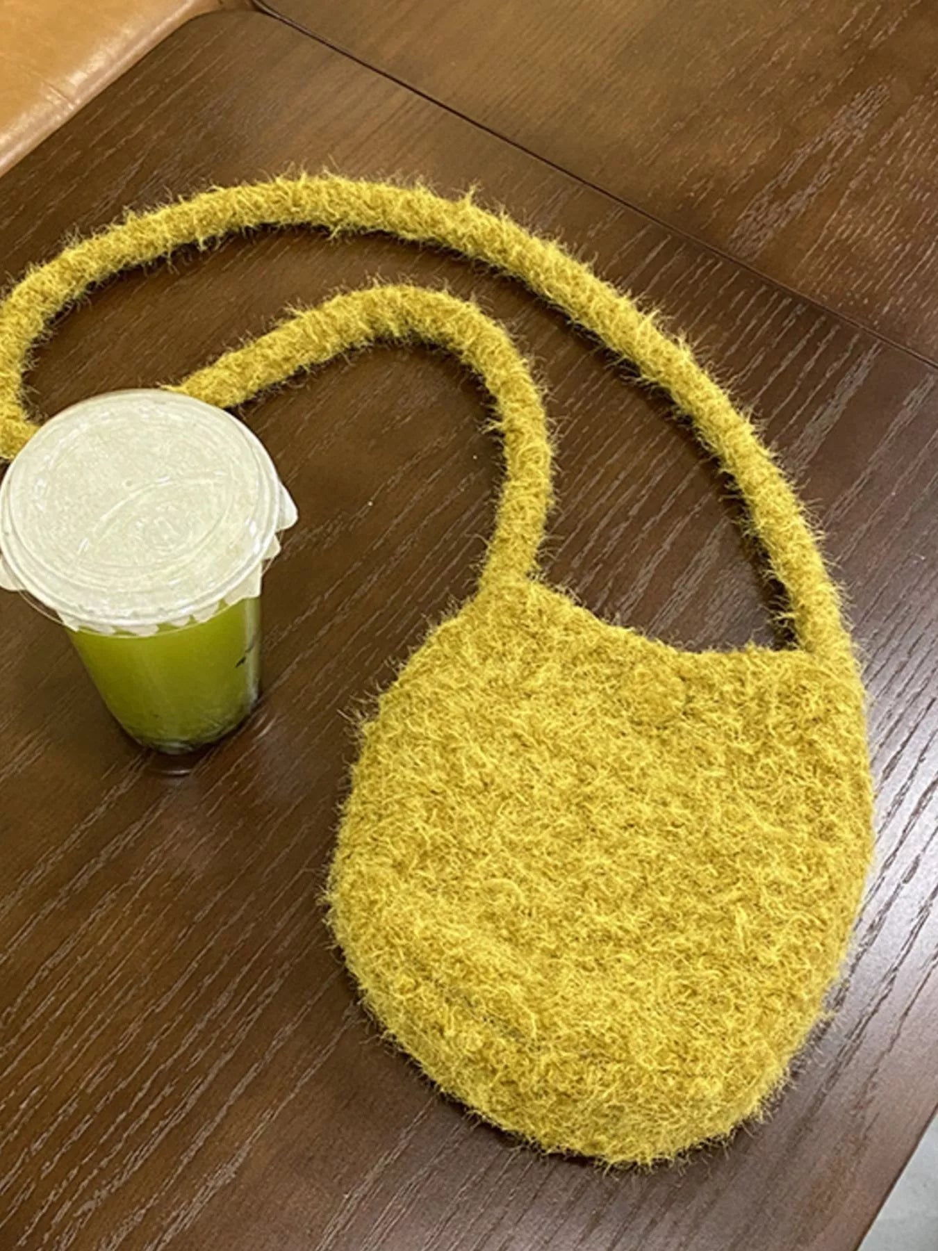 Sarah Express Women's Lightweight Fluffy Crossbody Bag Gold ONESIZE