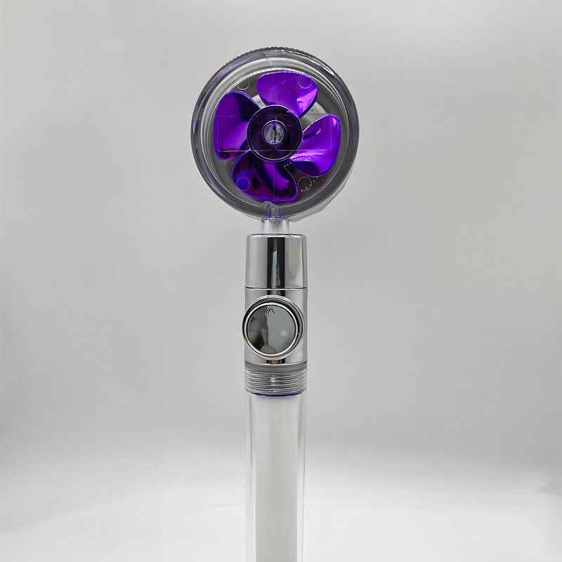 Sarah Express 360° Rotating High Pressure Shower Head with Water Saving Technology Purple transparent tube