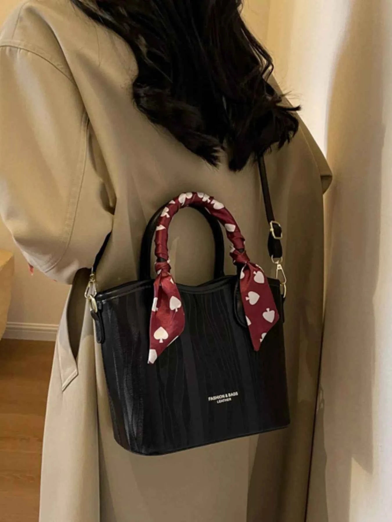 Sarah Express Women's Top Handle Crossbody Bag - Medium PU Leather Handbag