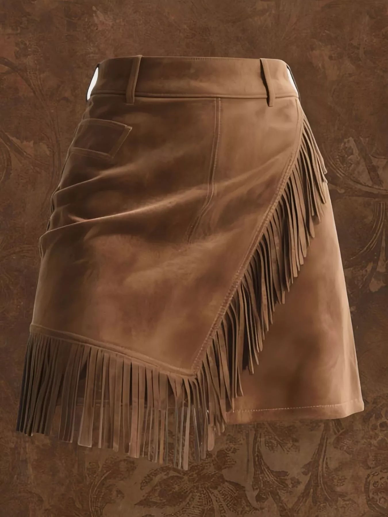 Sarah Express Women's Fringe Suede Mini Skirt