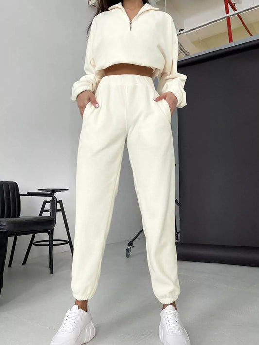 Sarah Express Women's Half Zip Sweatshirt and Pants Set