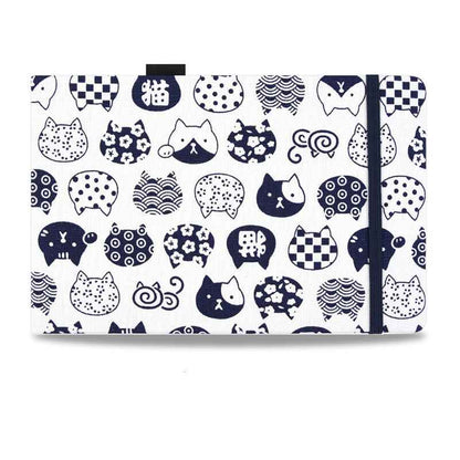 Sarah Express Premium Handmade Watercolor Sketchbook - 40 Sheets Cotton Linen Cover Art Journal Cat white 20x13.5cm