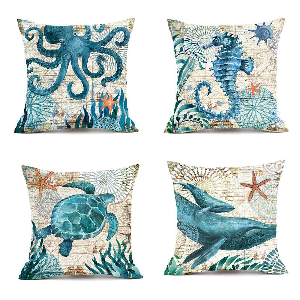 Sarah Express Sea Turtle Cushion Cover 45x45cm - Decorative Throw Pillow Case for Sofa Couch Bedroom Living Room
