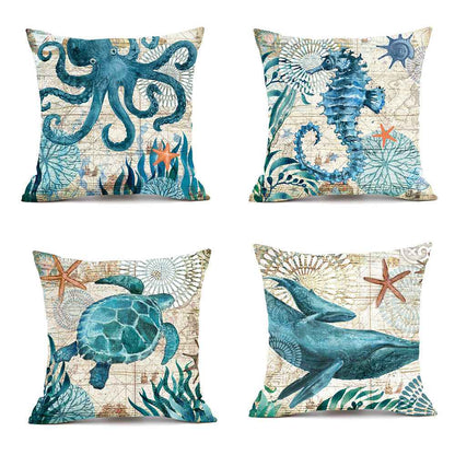 Sarah Express Sea Turtle Cushion Cover 45x45cm - Decorative Throw Pillow Case for Sofa Couch Bedroom Living Room