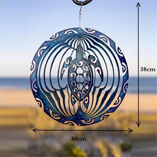 Sarah Express 3D Ocean Blue Sea Turtle Wind Spinner Chimes Garden Decoration