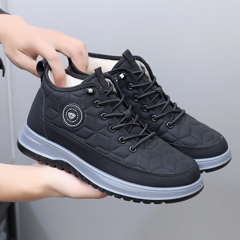 Sarah Express Men's Fleece-Lined Insulated Snow Boots – Lace-Up Casual Athletic Shoes