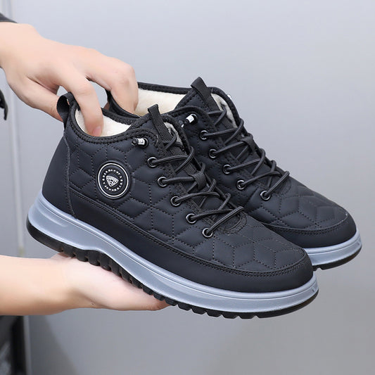 Sarah Express Men's Fleece-Lined Insulated Snow Boots – Lace-Up Casual Athletic Shoes